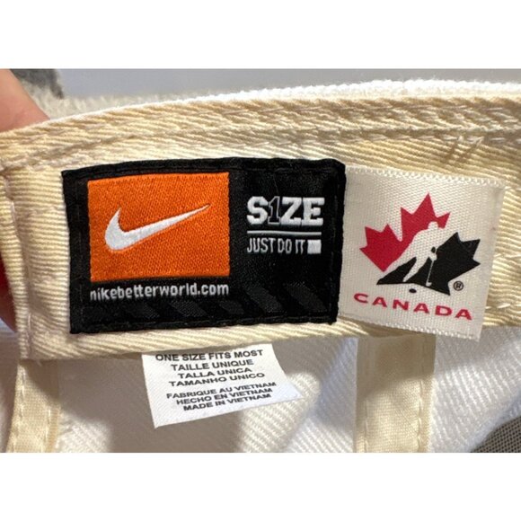 Nike Team Canada Hockey Hat Snapback White Red Cotton Embroidered Adjustable - Picture 6 of 9